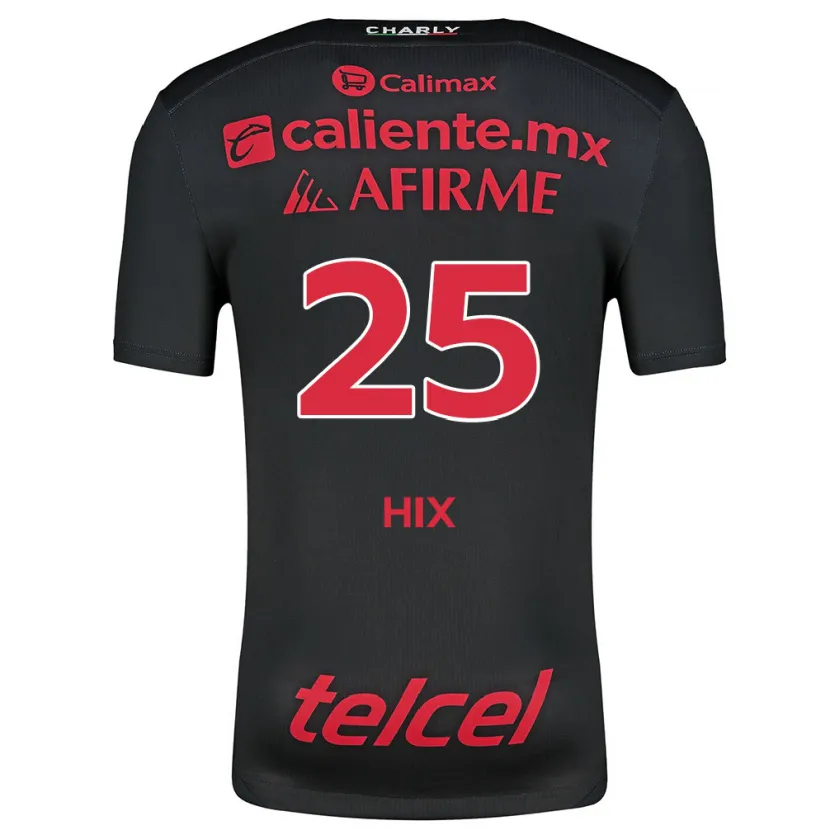 Danxen Mujer Camiseta Angelina Hix #25 Negro Rojo 1ª Equipación 2024/25 La Camisa México