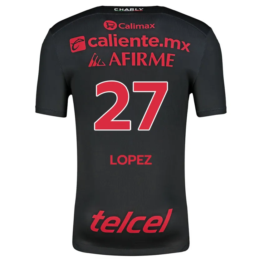Danxen Mujer Camiseta Victoria López #27 Negro Rojo 1ª Equipación 2024/25 La Camisa México