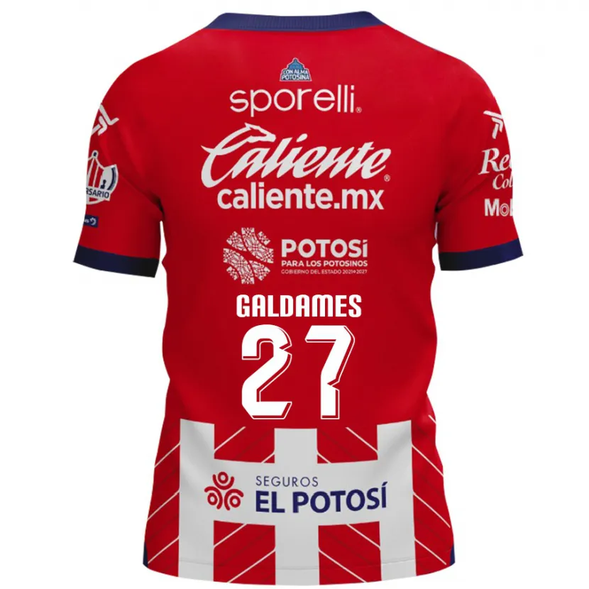 Danxen Mujer Camiseta Benjamín Galdames #27 Rojo Blanco 1ª Equipación 2024/25 La Camisa México