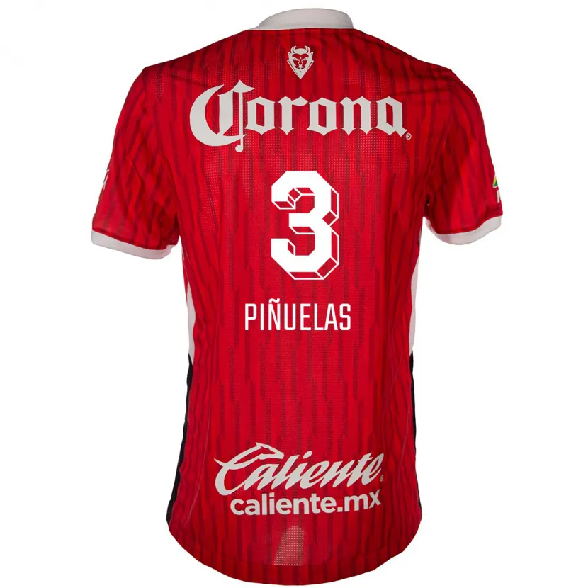 Danxen Mujer Camiseta Fernando Piñuelas #3 Rojo Blanco 1ª Equipación 2024/25 La Camisa México