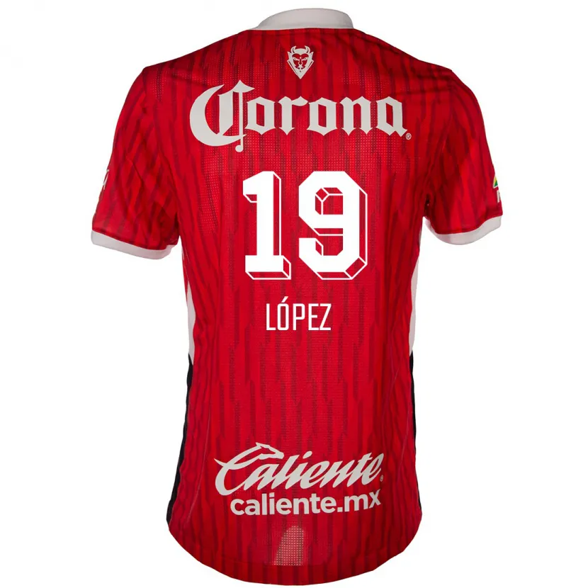 Danxen Mujer Camiseta Iván López #19 Rojo Blanco 1ª Equipación 2024/25 La Camisa México
