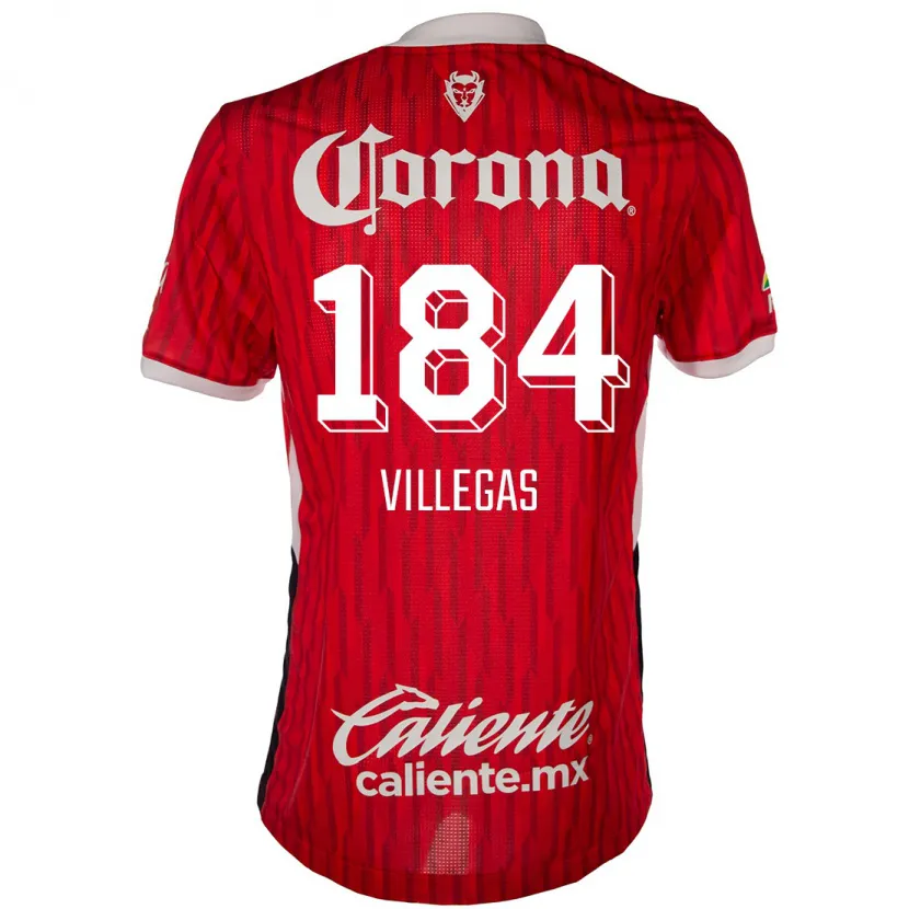 Danxen Mujer Camiseta Abraham Villegas #184 Rojo Blanco 1ª Equipación 2024/25 La Camisa México