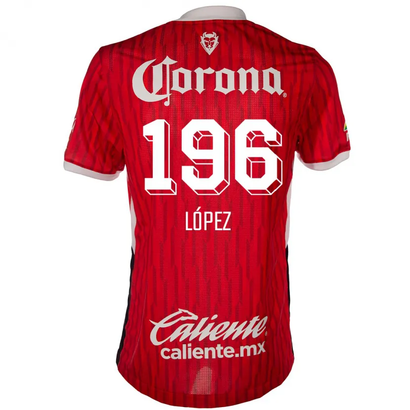 Danxen Mujer Camiseta Ethan López #196 Rojo Blanco 1ª Equipación 2024/25 La Camisa México