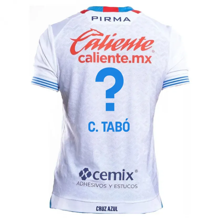Danxen Mujer Camiseta Christian Tabó #0 Blanco Azul 2ª Equipación 2024/25 La Camisa México