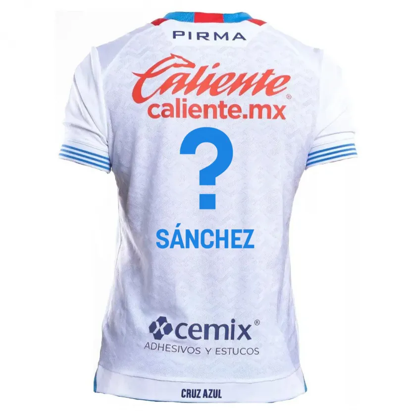 Danxen Mujer Camiseta Jorge Sánchez #0 Blanco Azul 2ª Equipación 2024/25 La Camisa México