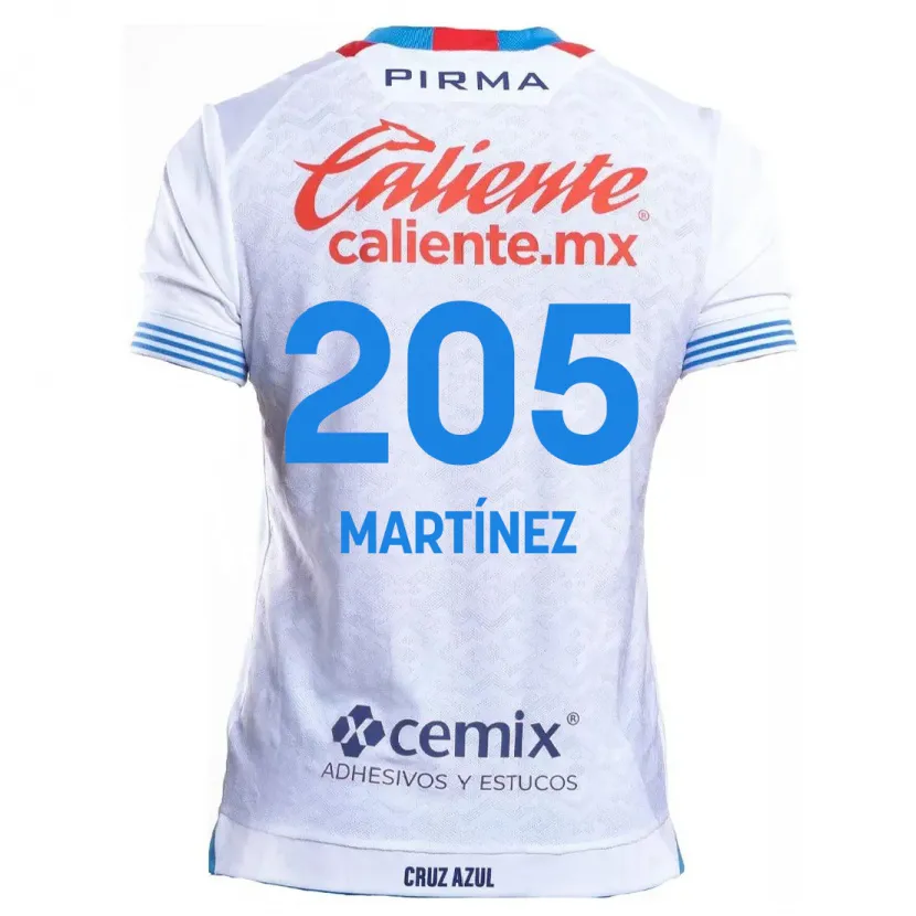 Danxen Mujer Camiseta César Martínez #205 Blanco Azul 2ª Equipación 2024/25 La Camisa México
