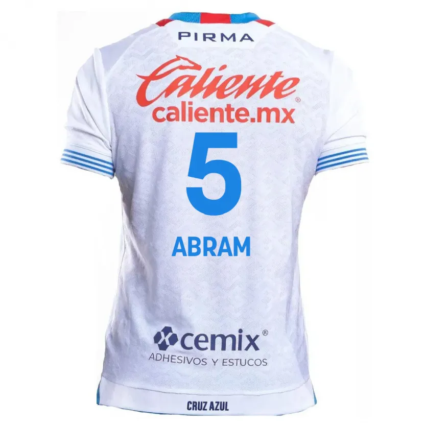 Danxen Mujer Camiseta Luis Abram #5 Blanco Azul 2ª Equipación 2024/25 La Camisa México
