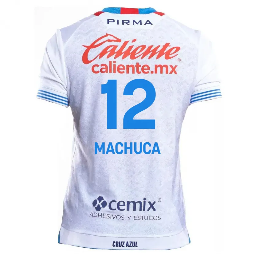 Danxen Mujer Camiseta Gabriela Machuca #12 Blanco Azul 2ª Equipación 2024/25 La Camisa México