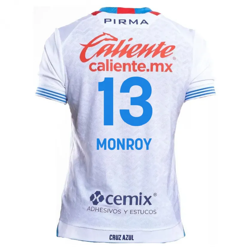 Danxen Mujer Camiseta Daniela Monroy #13 Blanco Azul 2ª Equipación 2024/25 La Camisa México