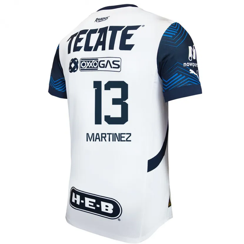 Danxen Mujer Camiseta Jaziel Martínez #13 Blanco Azul 2ª Equipación 2024/25 La Camisa México
