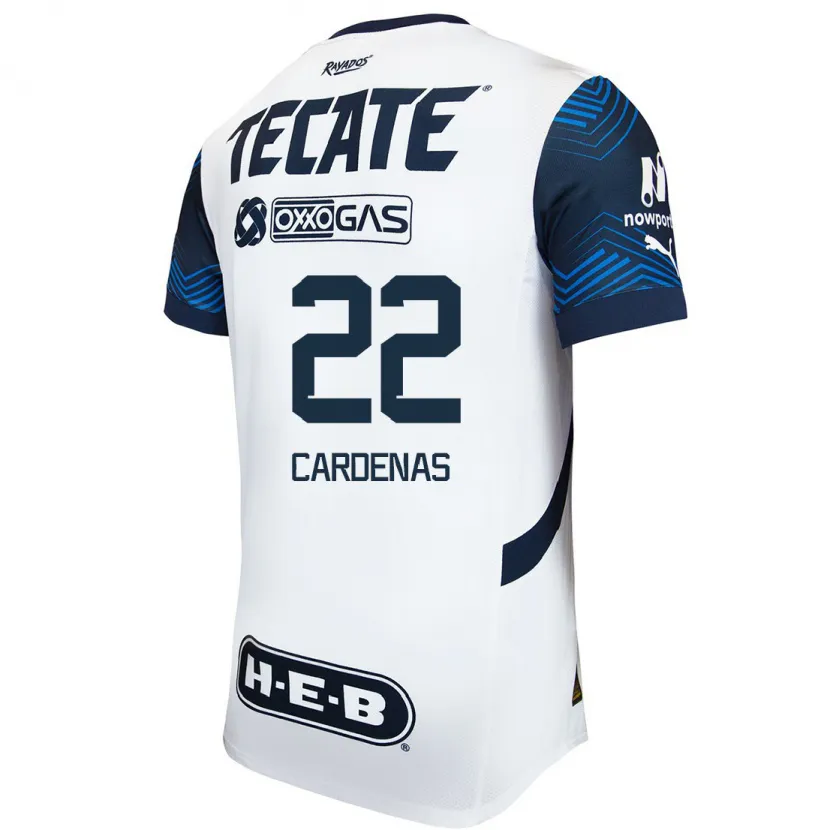 Danxen Mujer Camiseta Luis Cárdenas #22 Blanco Azul 2ª Equipación 2024/25 La Camisa México