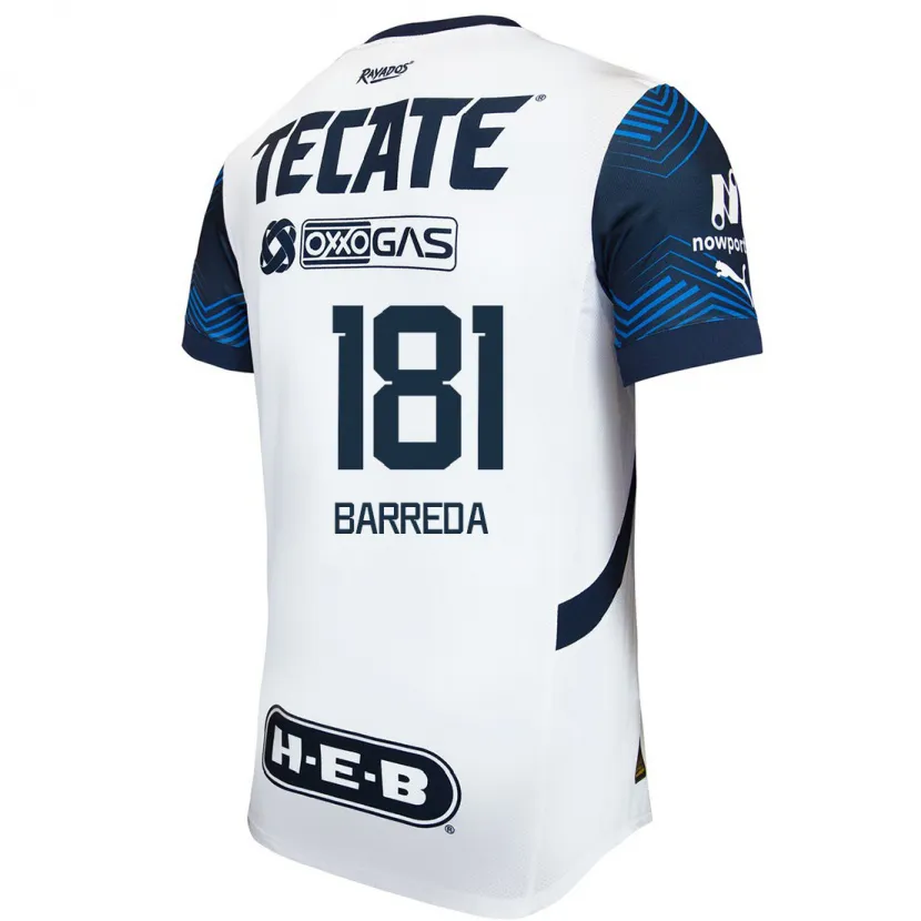 Danxen Mujer Camiseta Dimas Barreda #181 Blanco Azul 2ª Equipación 2024/25 La Camisa México
