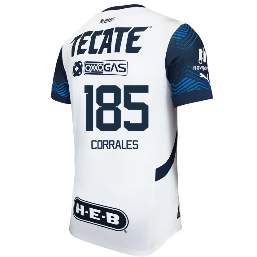 Danxen Mujer Camiseta Ángel Corrales #185 Blanco Azul 2ª Equipación 2024/25 La Camisa México
