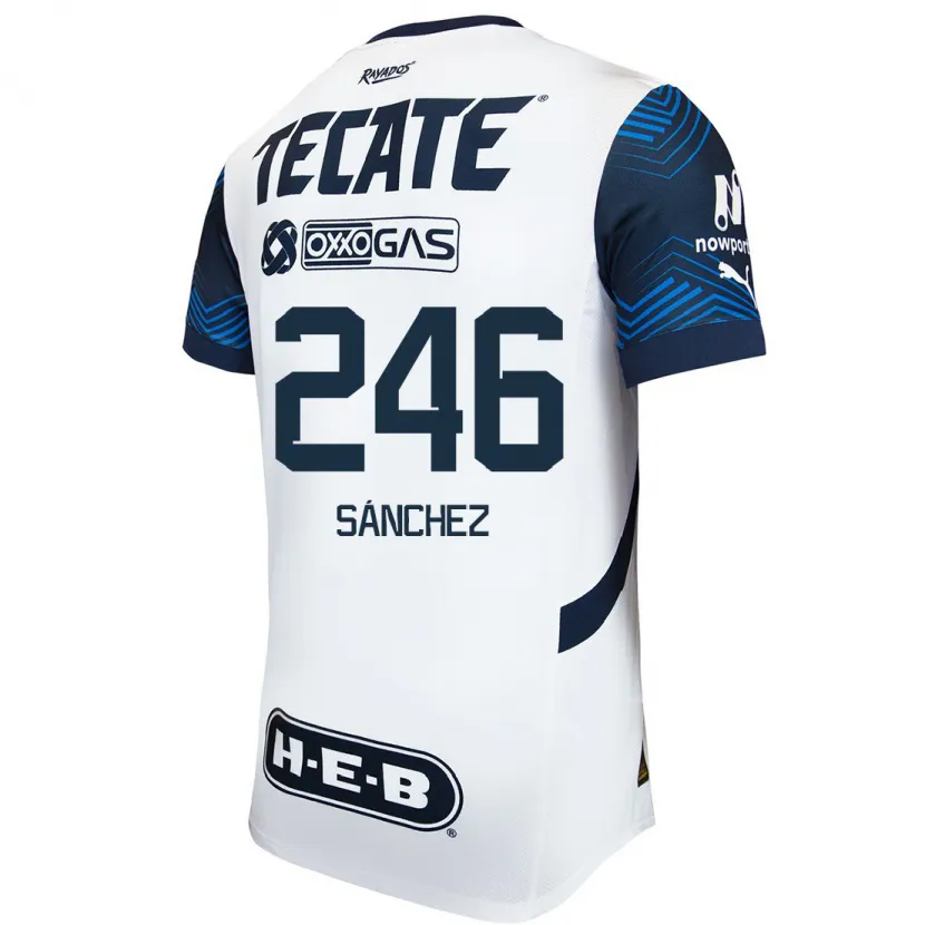 Danxen Mujer Camiseta Diego Sánchez #246 Blanco Azul 2ª Equipación 2024/25 La Camisa México