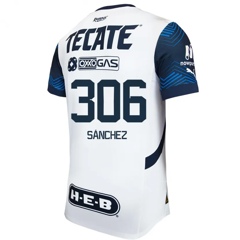 Danxen Mujer Camiseta Jorge Sánchez #306 Blanco Azul 2ª Equipación 2024/25 La Camisa México