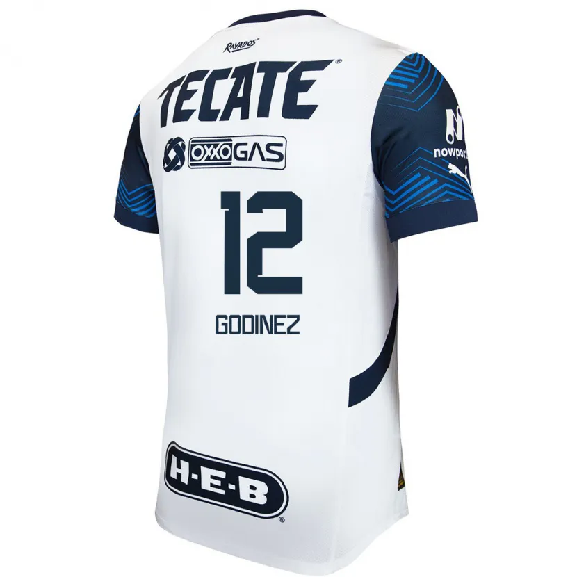 Danxen Mujer Camiseta Alejandria Godinez #12 Blanco Azul 2ª Equipación 2024/25 La Camisa México