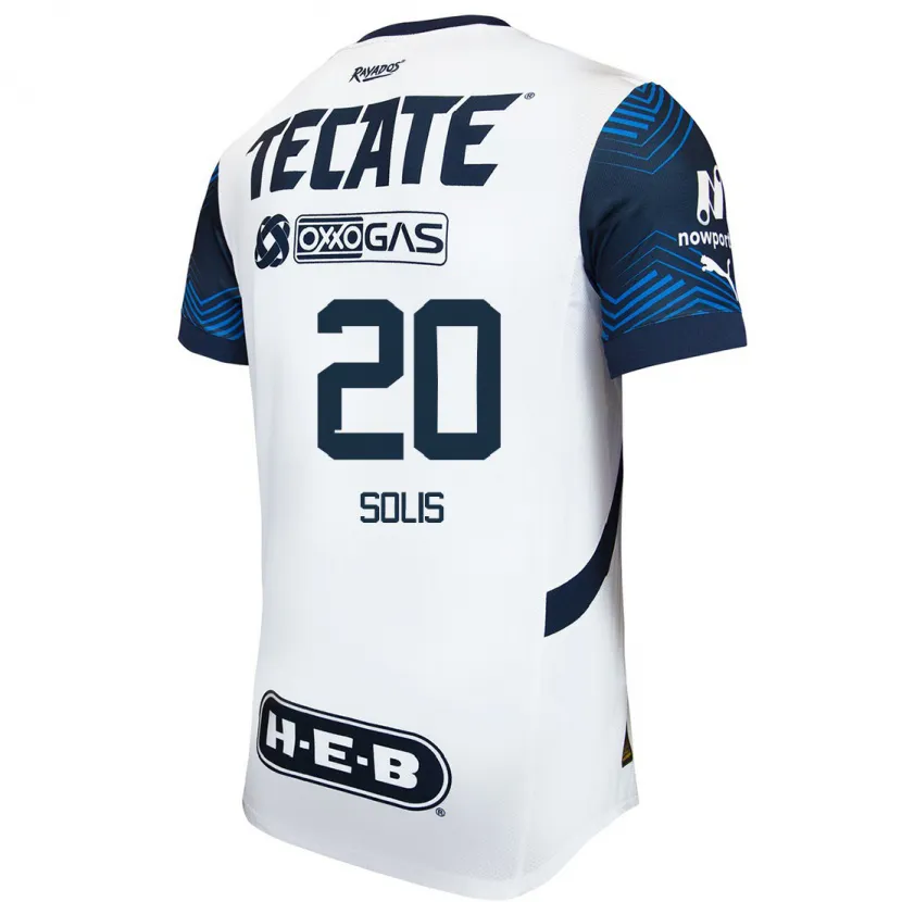 Danxen Mujer Camiseta Daniela Solis #20 Blanco Azul 2ª Equipación 2024/25 La Camisa México