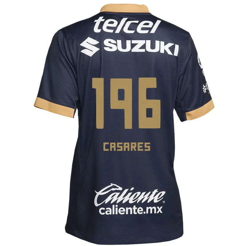 Danxen Mujer Camiseta Mateo Casares #196 Obsidiana Dorada Blanca 2ª Equipación 2024/25 La Camisa México