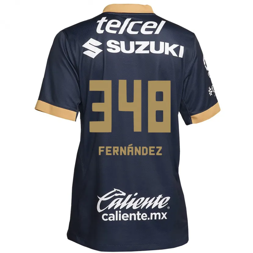 Danxen Mujer Camiseta Yerik Fernández #348 Obsidiana Dorada Blanca 2ª Equipación 2024/25 La Camisa México