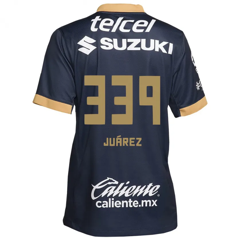 Danxen Mujer Camiseta Jonathan Juárez #339 Obsidiana Dorada Blanca 2ª Equipación 2024/25 La Camisa México