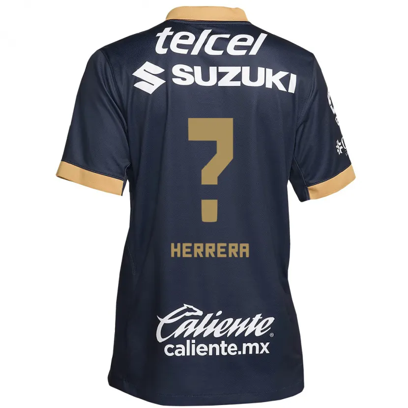 Danxen Mujer Camiseta José Herrera #0 Obsidiana Dorada Blanca 2ª Equipación 2024/25 La Camisa México
