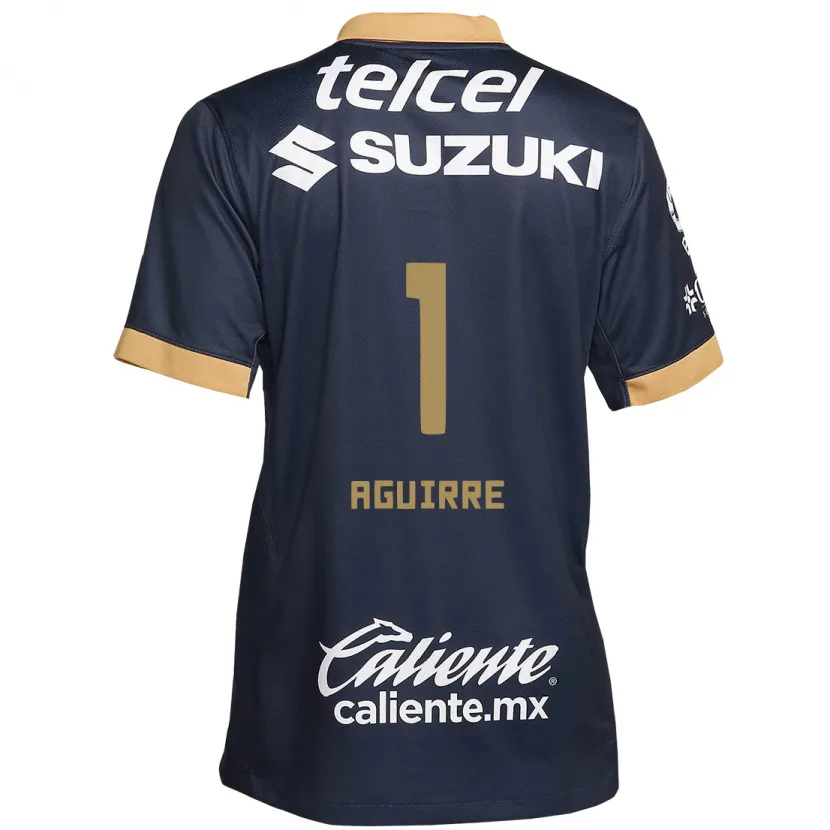 Danxen Mujer Camiseta Miriam Aguirre #1 Obsidiana Dorada Blanca 2ª Equipación 2024/25 La Camisa México