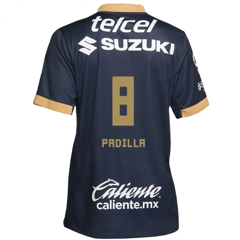 Danxen Mujer Camiseta Dania Padilla #8 Obsidiana Dorada Blanca 2ª Equipación 2024/25 La Camisa México