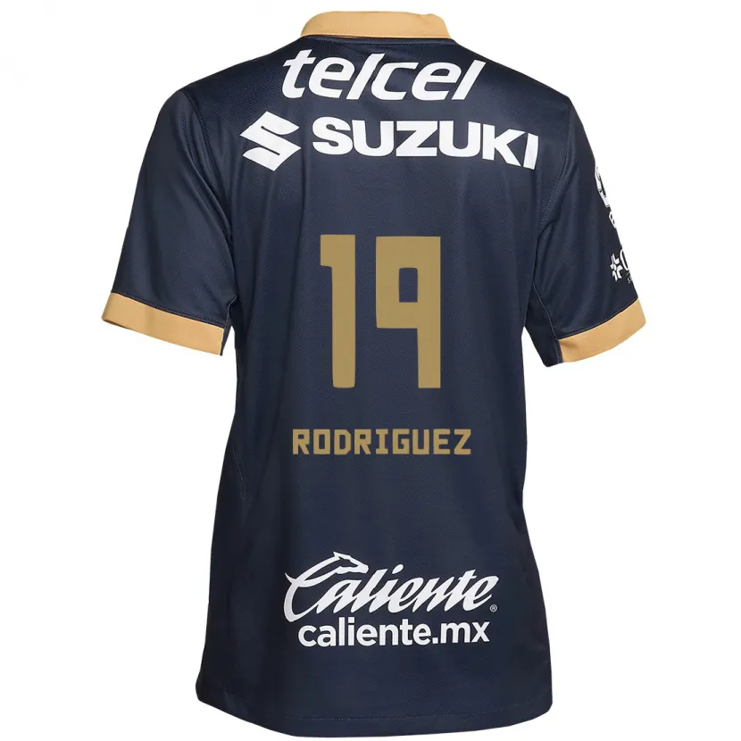 Danxen Mujer Camiseta Yaneisy Rodriguez #19 Obsidiana Dorada Blanca 2ª Equipación 2024/25 La Camisa México