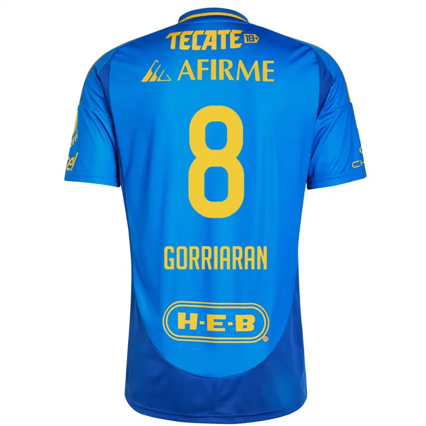Danxen Mujer Camiseta Fernando Gorriarán #8 Azul Amarillo 2ª Equipación 2024/25 La Camisa México