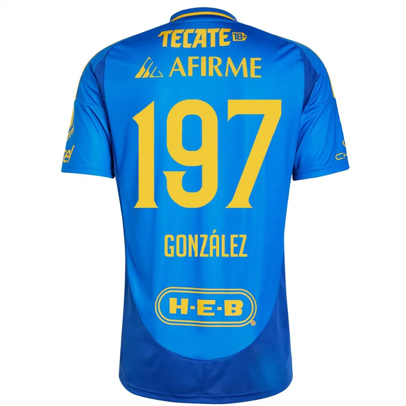 Danxen Mujer Camiseta Germán González #197 Azul Amarillo 2ª Equipación 2024/25 La Camisa México
