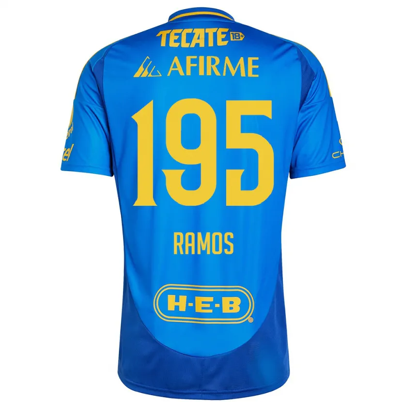 Danxen Mujer Camiseta Rodrigo Ramos #195 Azul Amarillo 2ª Equipación 2024/25 La Camisa México