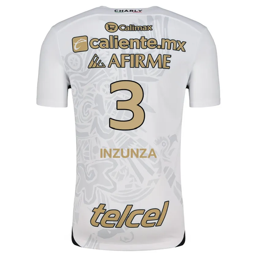 Danxen Mujer Camiseta Rafael Inzunza #3 Blanco Negro 2ª Equipación 2024/25 La Camisa México