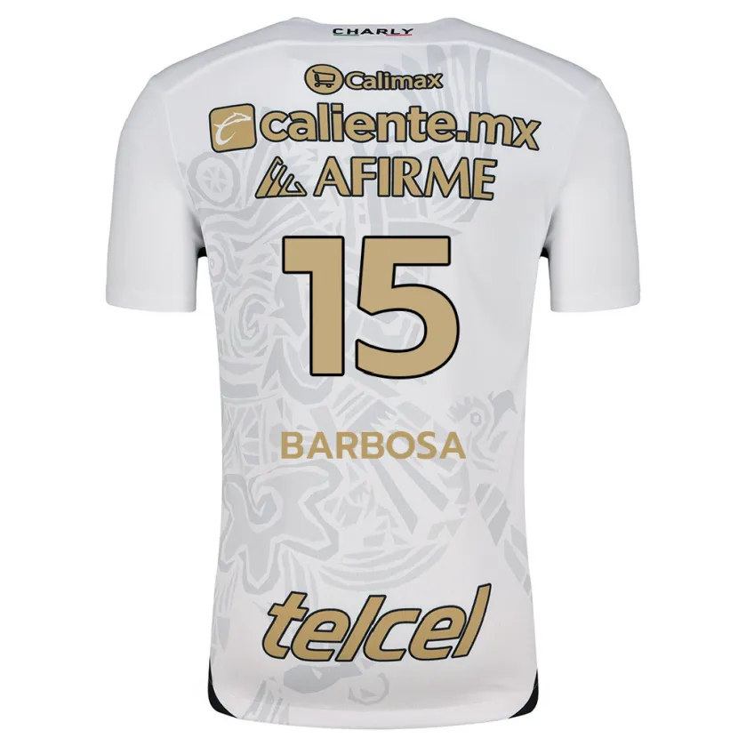 Danxen Mujer Camiseta Diego Barbosa #15 Blanco Negro 2ª Equipación 2024/25 La Camisa México