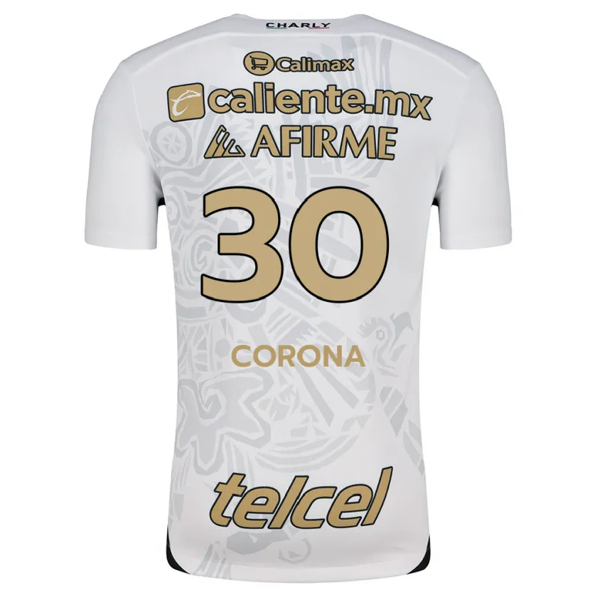 Danxen Mujer Camiseta Jesús Corona #30 Blanco Negro 2ª Equipación 2024/25 La Camisa México
