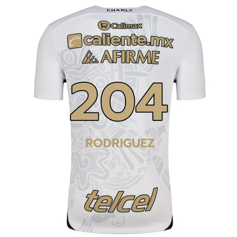 Danxen Mujer Camiseta Jesús Rodríguez #204 Blanco Negro 2ª Equipación 2024/25 La Camisa México