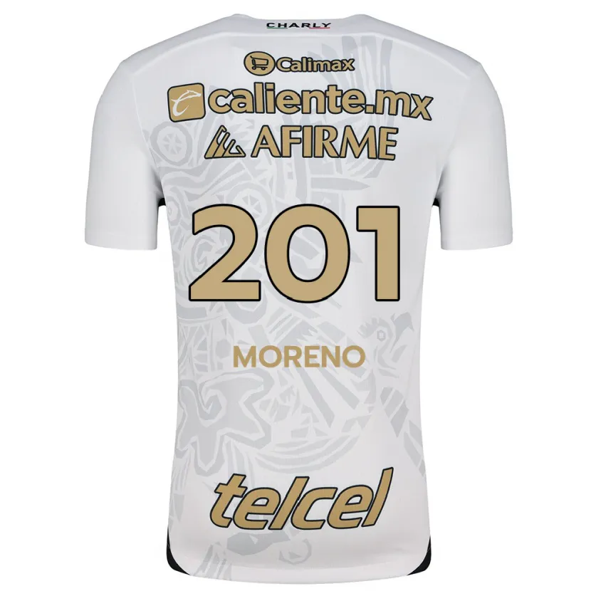 Danxen Mujer Camiseta Jesús Moreno #201 Blanco Negro 2ª Equipación 2024/25 La Camisa México