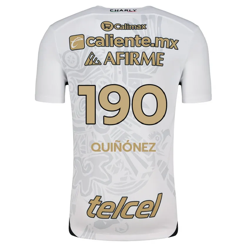 Danxen Mujer Camiseta Martín Quiñónez #190 Blanco Negro 2ª Equipación 2024/25 La Camisa México