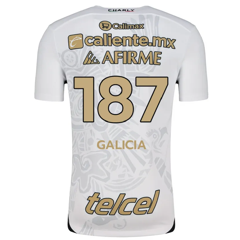 Danxen Mujer Camiseta Carlos Galicia #187 Blanco Negro 2ª Equipación 2024/25 La Camisa México