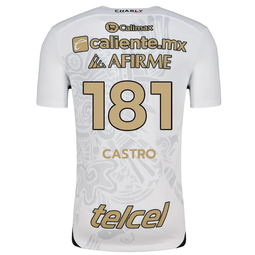 Danxen Mujer Camiseta José Castro #181 Blanco Negro 2ª Equipación 2024/25 La Camisa México