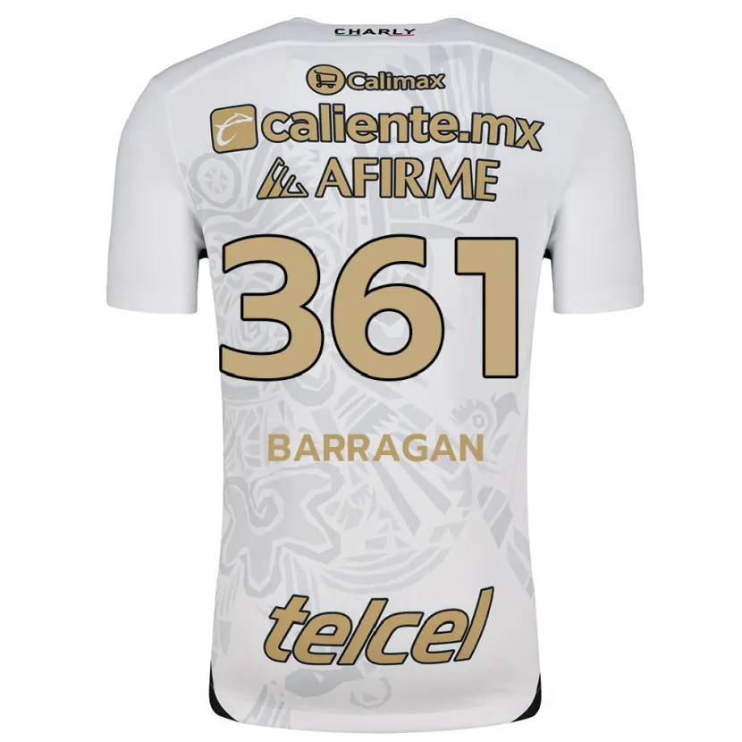 Danxen Mujer Camiseta Jesús Barragán #361 Blanco Negro 2ª Equipación 2024/25 La Camisa México