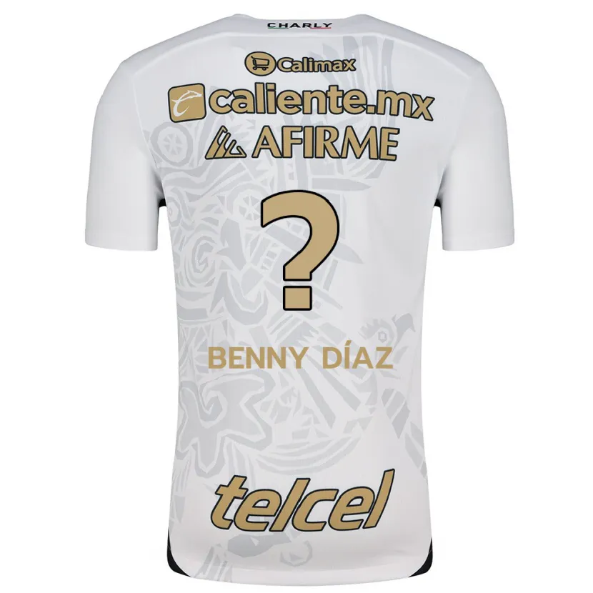 Danxen Mujer Camiseta Benny Díaz #0 Blanco Negro 2ª Equipación 2024/25 La Camisa México