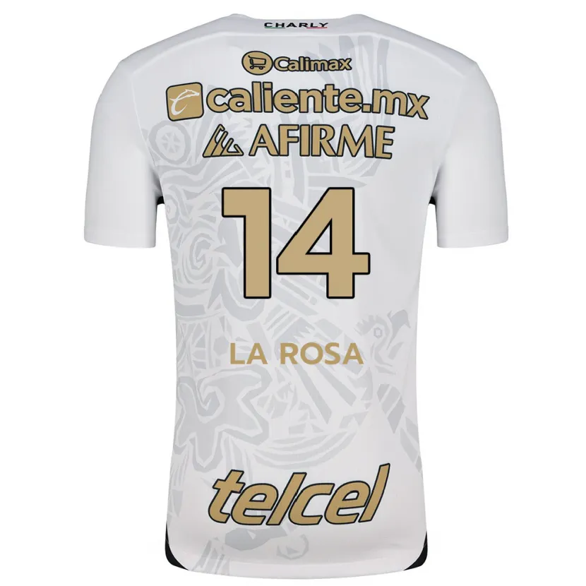 Danxen Mujer Camiseta Joselyn De La Rosa #14 Blanco Negro 2ª Equipación 2024/25 La Camisa México