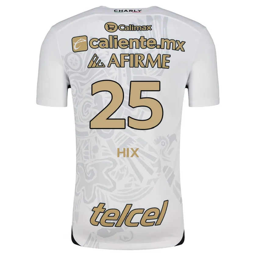 Danxen Mujer Camiseta Angelina Hix #25 Blanco Negro 2ª Equipación 2024/25 La Camisa México