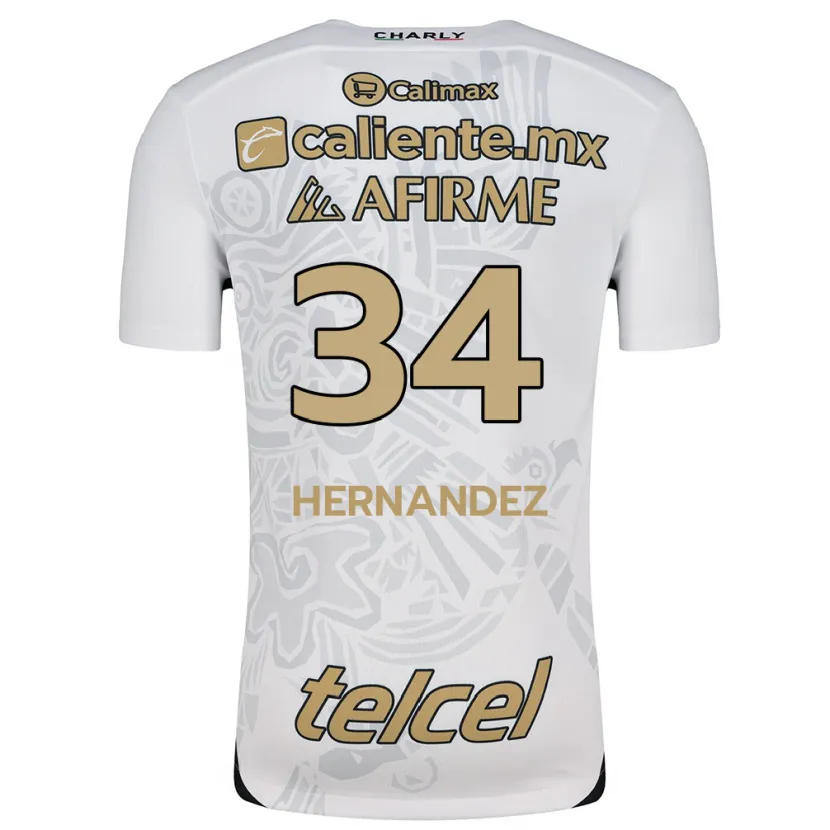 Danxen Mujer Camiseta Kimberly Hernández #34 Blanco Negro 2ª Equipación 2024/25 La Camisa México