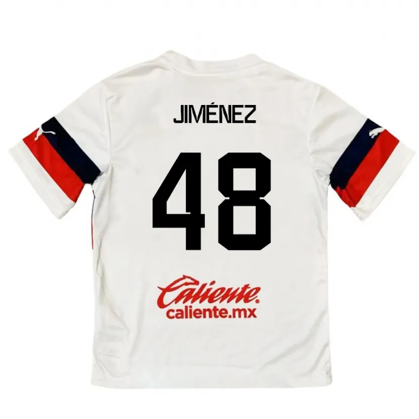 Danxen Mujer Camiseta Leonardo Jiménez #48 Blanco Rojo 2ª Equipación 2024/25 La Camisa México