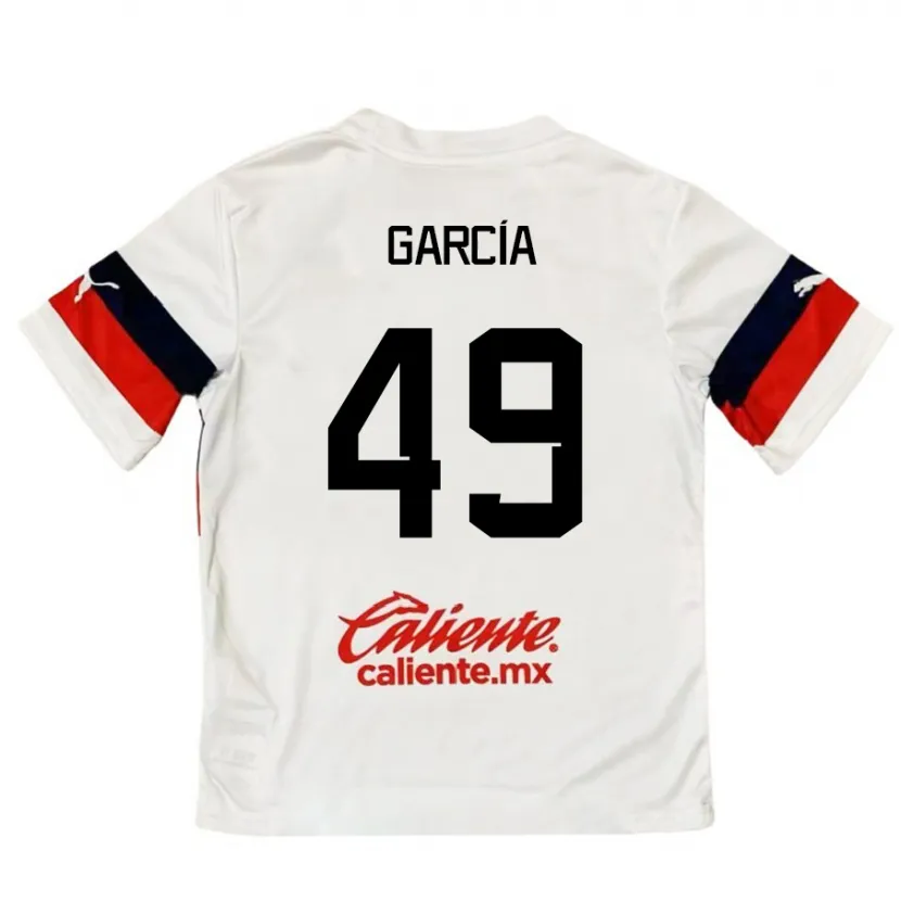 Danxen Mujer Camiseta Gilberto García #49 Blanco Rojo 2ª Equipación 2024/25 La Camisa México