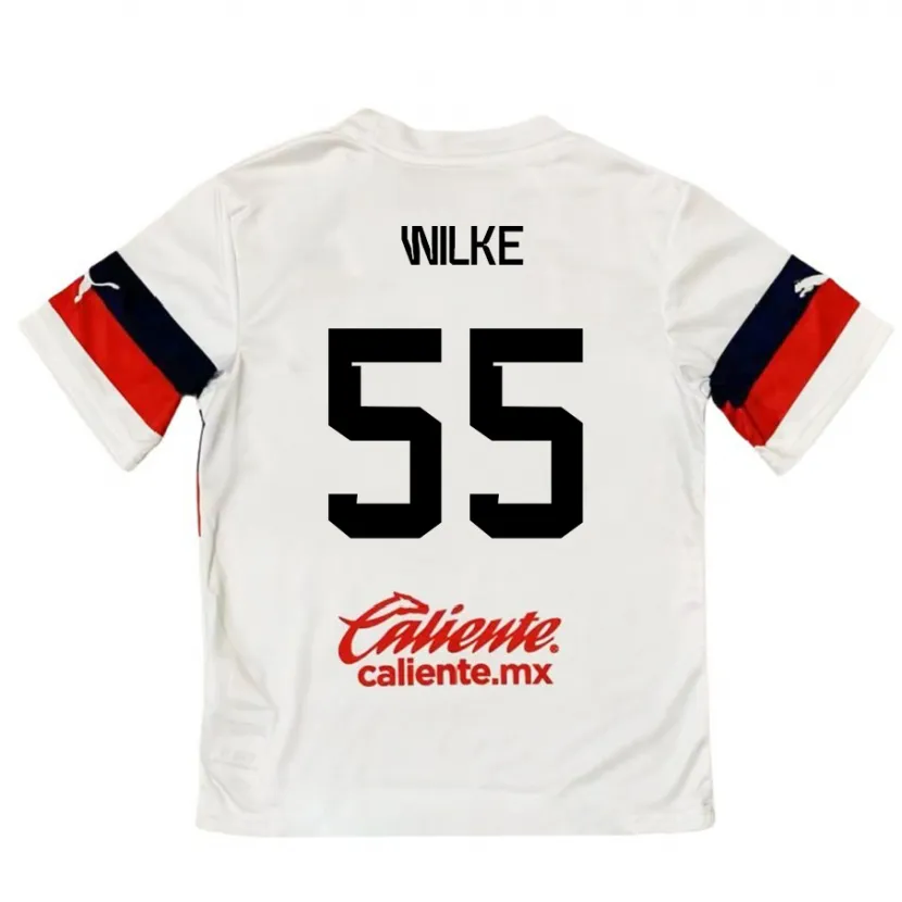 Danxen Mujer Camiseta Teun Wilke #55 Blanco Rojo 2ª Equipación 2024/25 La Camisa México