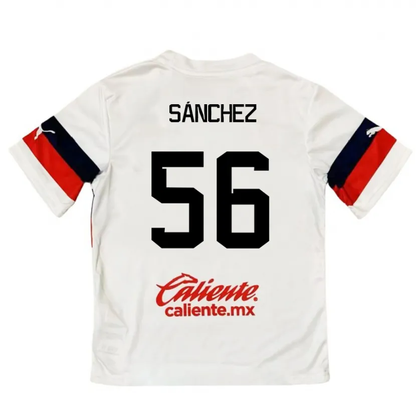 Danxen Mujer Camiseta Benjamín Sánchez #56 Blanco Rojo 2ª Equipación 2024/25 La Camisa México