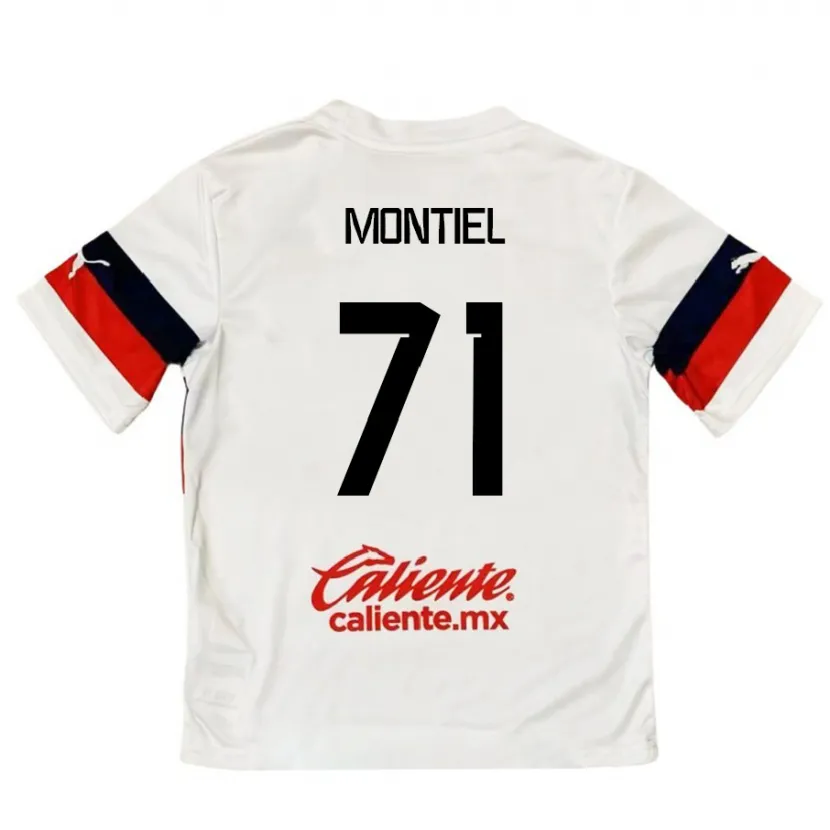 Danxen Mujer Camiseta Erick Montiel #71 Blanco Rojo 2ª Equipación 2024/25 La Camisa México