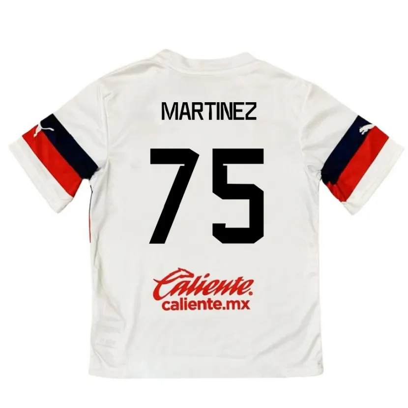 Danxen Mujer Camiseta Isaac Martínez #75 Blanco Rojo 2ª Equipación 2024/25 La Camisa México